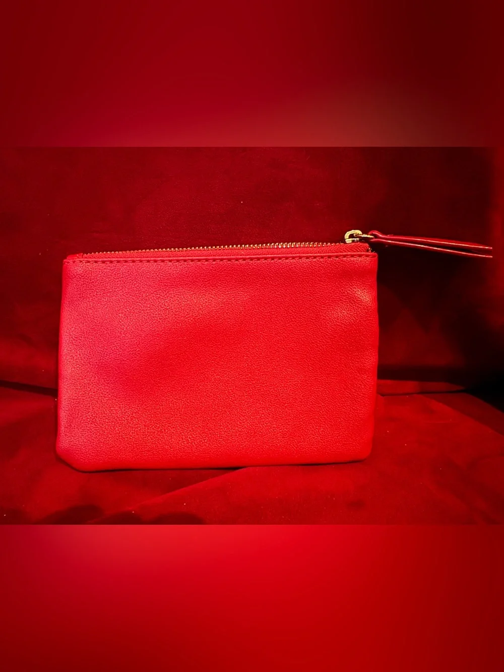 Juicy Couture Red Leather Cosmetics Bag